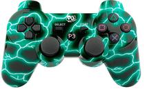 Controle Sem Fio Play Game Doubleshock para PS3 - Raio Verde