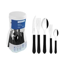 Juego de Cubiertos Tramontina Leme 23198/018 Negro 20 Piezas