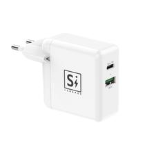 Carregador de Parede USB-C e USB-A Si Charge PD 36W SI-WC36ACW com Quick Charge 3.0 - Branco