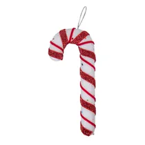 Enfeite de Natal Bastão de Doce Espiral Vermelho e Branco 18 CM