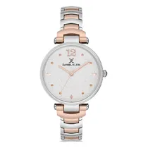 Relógio Analógico Feminino Daniel Klein DK.1.12751-5 Premium Ladies / Pulseira de Aço Inoxidável - Prata/Rose Gold