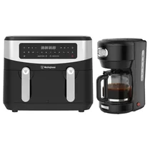 Kit Fritadeira Air Fryer e Cafeteira Westinghouse RetrÔ Preta