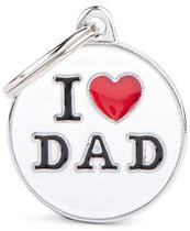 Medalha de Identificacao Myfamily Tamanho Medio Charms &&#35;34;I Love Dad&&#35;34; CH17MLOVEDAD