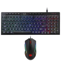 Teclado Gamer Redragon S141 Rylo Combo USB / RGB / Ingles - Preto