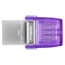 Pendrive Kingston Datatraveler Microduo 3C USB 3.2 e Type-C - Roxo DTDUO3CG3/128GB