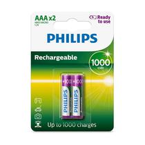 Pilha Philips AAA Recarregavel R03B2RTU10/97 1000 Mah - 2 Unidades