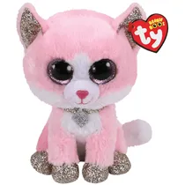 TY Peluches TY Beanie Boos Fiona Gato Rosado Mediano Tela Poliester 3 Años + Multicolor