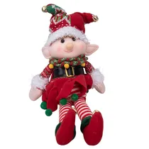Elfo de Natal 38CM - Verde e Vermelho Sentado