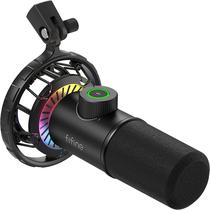 Microfone Fifine K658 - USB - Dinamico Cardioide - RGB - Preto