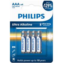 Pilha Philips AAA Ultra Alkaline LR03E4B/97 (4 Unidades)