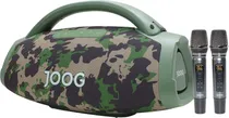 Speaker Joog One Hifi JOF-01 200WRMS com 2 Microfones e Controle Bluetooth TWS Camuflado