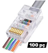 F. Conector RJ45 CAT6E de Passagem Vazado XL-403 100UNID.