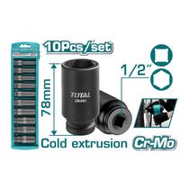 Kit de Ferramenta Total THKISD12102L Chave de Impacto com 10 Pecas