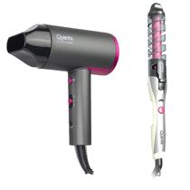 Kit Quanta - Modelador de Cabelo QTMC200 + Secador QTSCP20 - Gris e Rosa