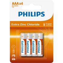 Pilha Philips AAA Extra Zinc Chloride R03L4B/70 (4 Unidades)