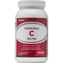 Vitamina C Mastigável GNC 180MG 90 Cápsulas Vegetarianas
