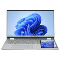 Notebook Dub DBN2S, Intel N100 3.40GHZ, 16GB Ram, 1TB SSD, Tela 15.6" 2K (1920 X 1200), Tela Secundaria 7" Touch, Windows 11 Home, Inglês, Prata