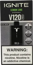 Vape Descartável Ignite V120 Pro Lemon Lime 12000 Puffs Dual Mesh Black