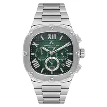 Relogio Analógico Masculino Daniel Klein DK.1.14009-4 Exclusive Gent / Pulseira de Aço Inoxidável - Prata/Verde