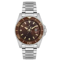 Relogio Analógico Masculino Daniel Klein DK.1.13990-3 Premium Gent / Pulseira de Aço Inoxidável - Prata/Marrom