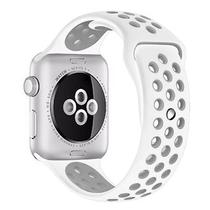 Pulseira 4LIFE de Silicone Esportiva Nike para Apple Watch 42/44MM - Branco e Cinza