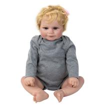 Boneca Baby Reborn V-008 - 48CM - Silicone - Roupa Cinza