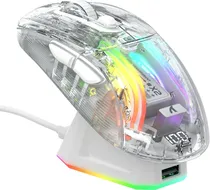 Mouse Attack Shark X2 Pro RGB Tri-Mode - White/Transparent (Sem Fio)