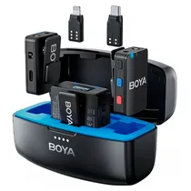 Microfone Boya Lapela Boyamic (2TX+1RX)Wireless USB-C Lighting