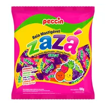 Bala Peccin Mastigável Zaza Mix de Frutas Pacote 400G