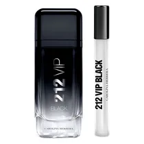 Perfume Carolina Herrera Kit 212 Vip Black 100ML + 10ML