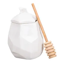 Porta-Mel Em Porcelana com Dosador - Branco