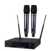 Microfone BLG UF-777 - Sem Fio - 2 Microfones - Uhf - Cinza