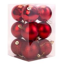 Bolas de Natal Decoracao para Arvore Rojo 6CM 12PC