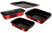 Berlinger Haus Moldes Juego de Moldes para Hornear Metalica Edicion Burgundy Inox Rojo