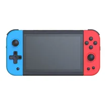 Console Game Portatil X51 / 5.0" / TF Card 64GB / + 5000 Jogos / 3000MAH / 5V / 1.5A - Vermelho/ Azul