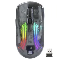 Mouse Gamer Attack Shark X2 Pro Wireless / Bluetooth - Preto Transparente
