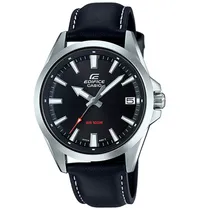 Relógio Masculino Casio EFV-100L-1AV Edifice - Couro Preto