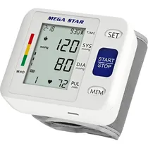 Medidor de Pressão Mega Star HT570 para Pulso - Branco/ Cinza