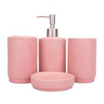 Jogo de Banheiro Rosa 4PCS