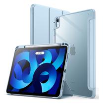 Capa / Protetor para Tablet iPad Air 4/5 4LIFE com Compartimento para Pencil - Transparente/Azul Claro