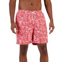 Banador Masculino Club Room Pink Red Palm Leaves