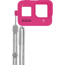 Case de Silicone Gopro com Cordão Ajustável para HERO5 /6/7 - Rosa Elétrico - ACSST-011