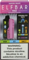 Vape Descartável Elf Bar Trio Sakura Grape 40000 Puffs
