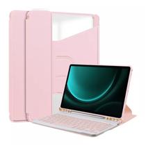 Capa Magnetica 4LIFE para iPad 10.2 com Teclado Wireless / Porta Pencil / Compativel com Android / Ios / Bluetooth - Rose