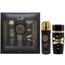 Kit Perfume Lattafa Asad Edp 100ML + Spray Corporal 200ML - Masculino 2 Peças
