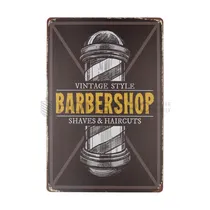 Placa Decorativa Vintage de Barberia 20CM X 30CM