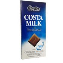 Chocolate Costa Milk Libre Azucar 80G