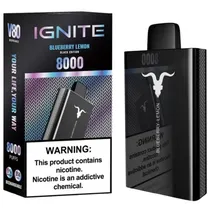 Vaper Descartável Ignite V80 Black 8000 Puffs - Blueberry Lemon
