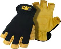 Luvas Caterpillar Half-Finger Premium Deerskin CAT012206 - Preto/Amarelo