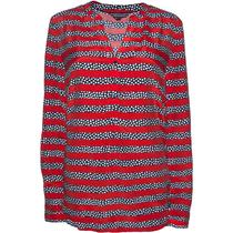 Camisa Tommy Hilfiger Feminina WW0WW19322-395 08 - Vermelho Multi